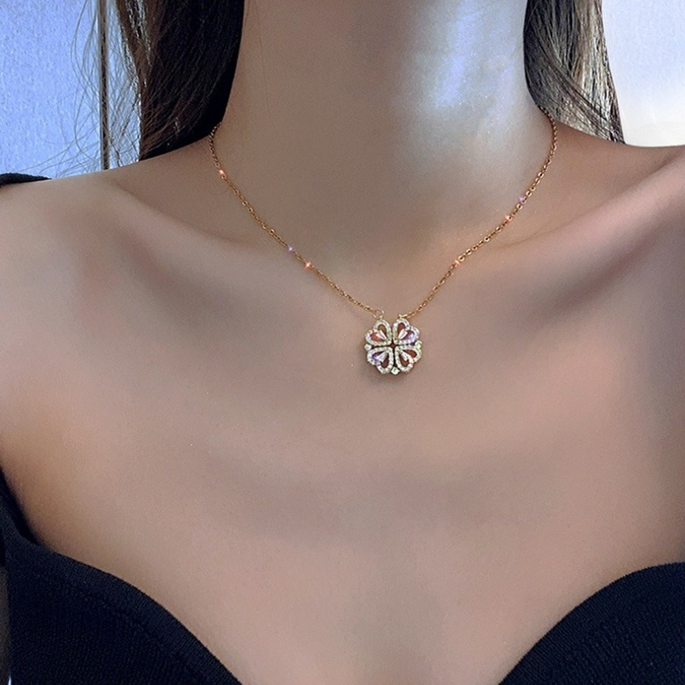 Necklace - 2 in 1 Cloverleaf + Heart