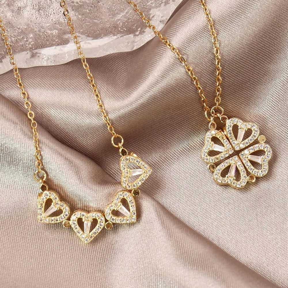 Necklace - 2 in 1 Cloverleaf + Heart